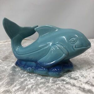 Vintage ceramic whale made in Brazil